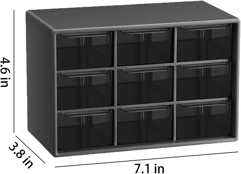 LIPCHEEGO 6 Pcs Small Drawer Organizer for Desk, Mini Desktop Drawer Organizer with 9 Clear Drawers, Plastic Desktop Craft Storage Box for Desk Office School Home 7.1" x 3. 8" x 4.6" (Multicolored) - Image 2